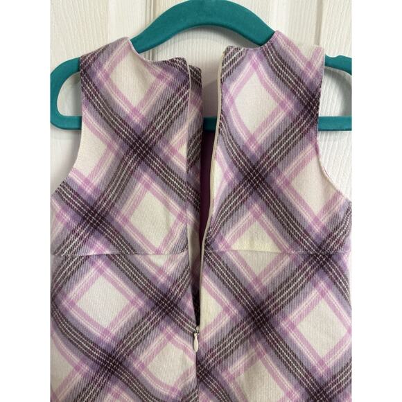 VTG Y2K Toddler Purple Flannel Plaid Jumper Dress Size 2T Pockets Old Navy - Picture 9 of 9
